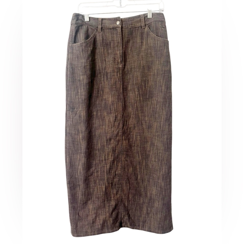 BGN&Co Vintage Heathered Brown Thick Maxi Skirt‎ With Pockets Size 7